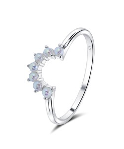 Ceramic White Silver Ring NSR-4187